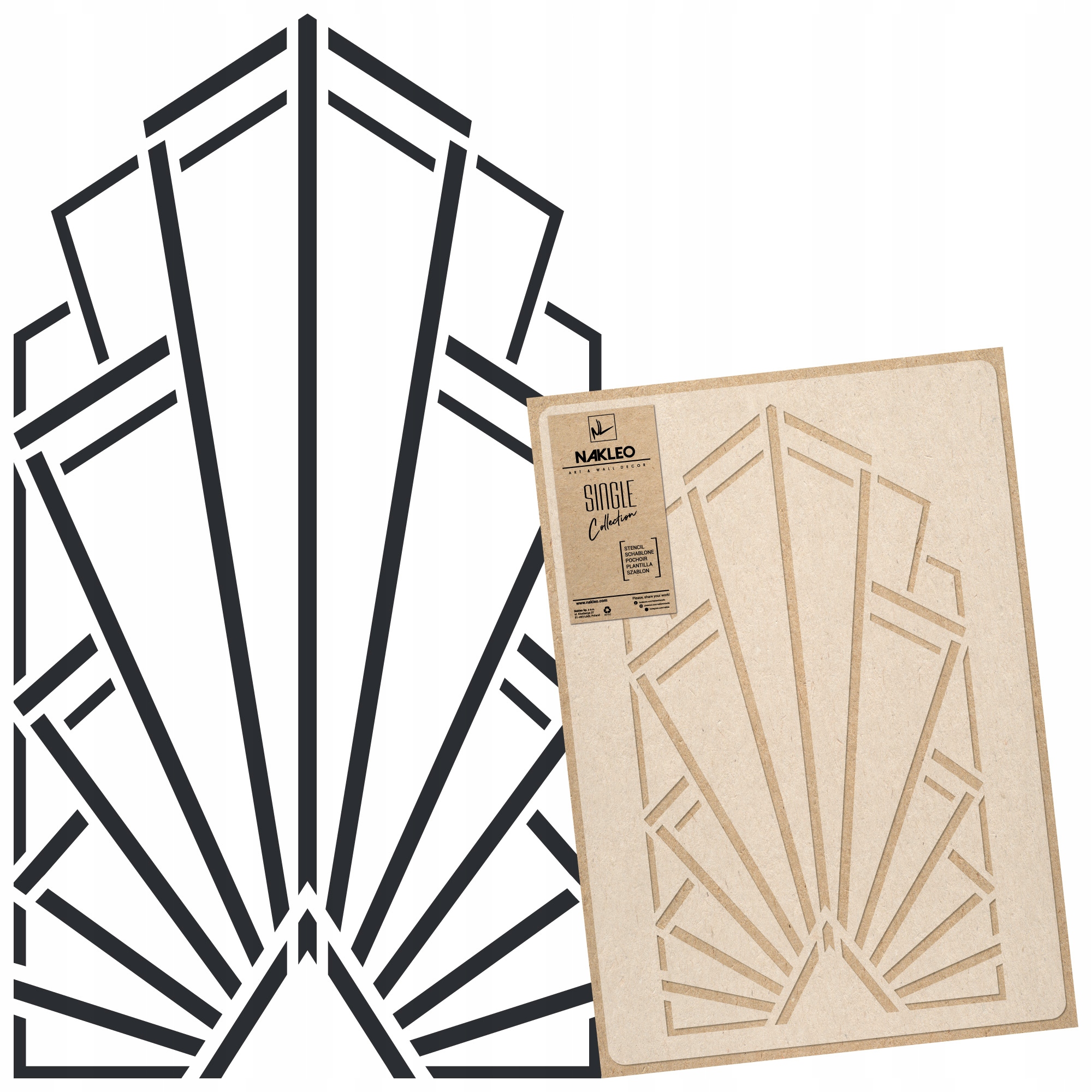 Malířská šablona Vícenásobná L 59x95 cm Geometrická zábradlí Art Deco