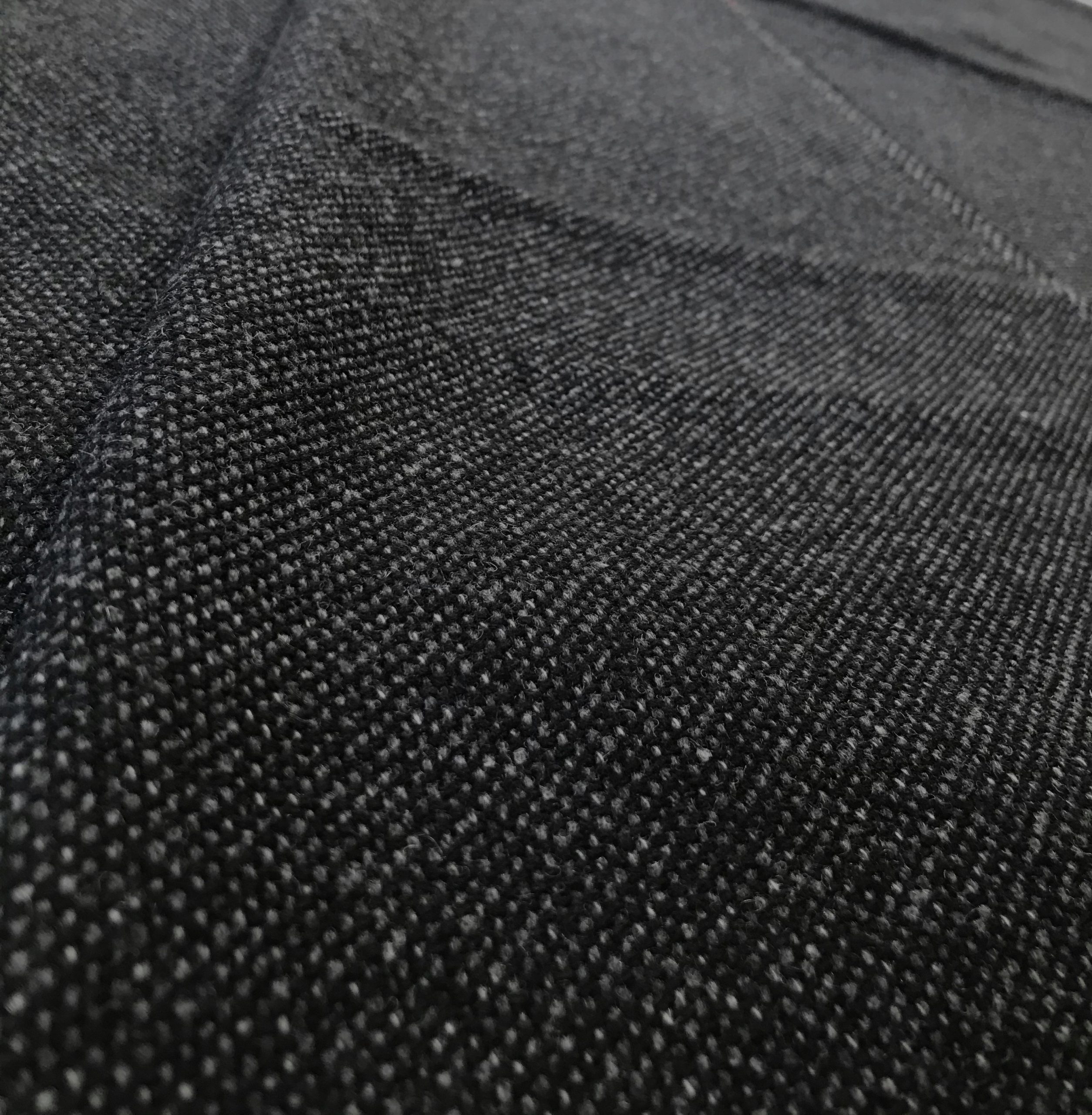 Vlněná Látka 70% Kupón 3MB Kabát Černý Melanž