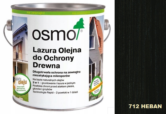 

Lazura Olejna Do Drewna 0,75 L 712 Heban Osmo