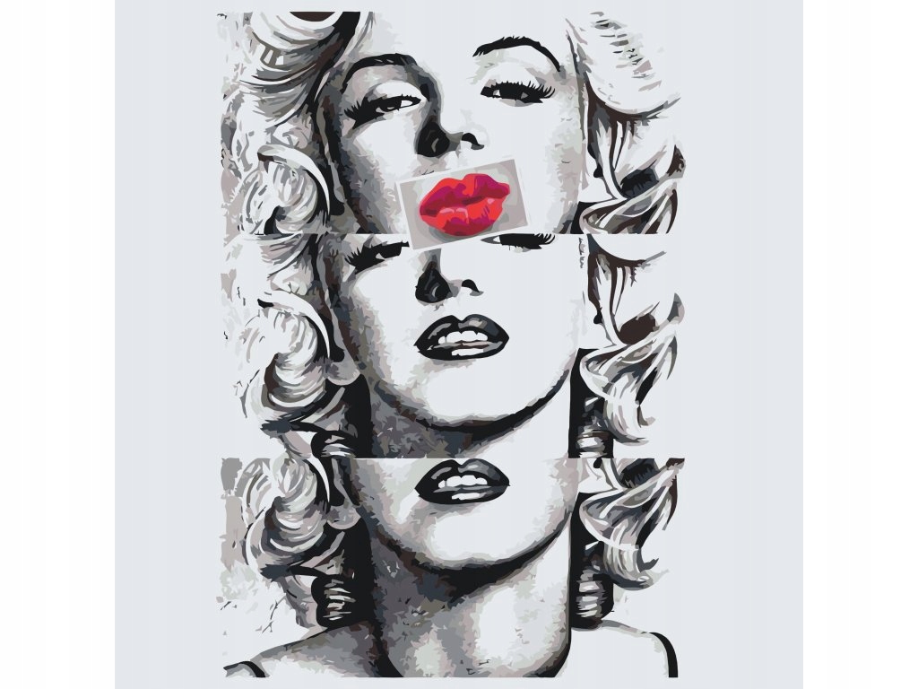 Diamantová výšivka Marilyn Monroe Portrét ženy Diamanty Čtvercové 50x50 cm