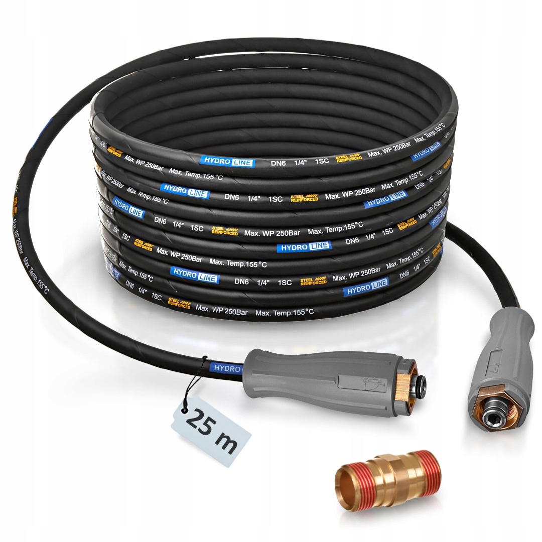 Hadice 25 m pro Karcher Hd Hds prodlužovač myčky Easy!Lock Force DN6 250BAR 155°C