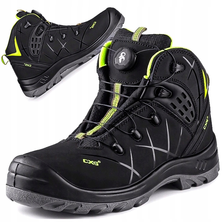 Buty skórzane Wysokie Boa r. 44 Cxs z podnoskiem ochronne Robocze Trzewiki