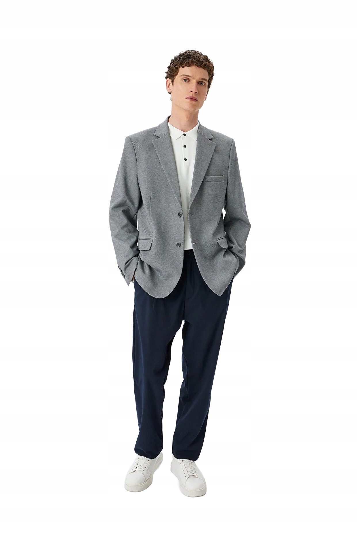 Koton Pánská Elegantní Bunda S Klopami Šedá Až K Bokům 46 5DA