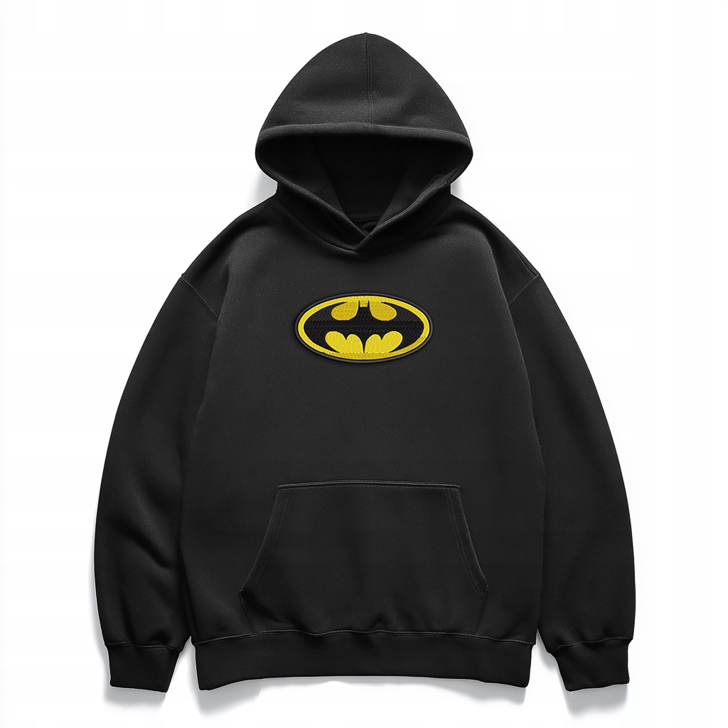 Mikina s výšivkou loga Batman Premium Unisex Černá M