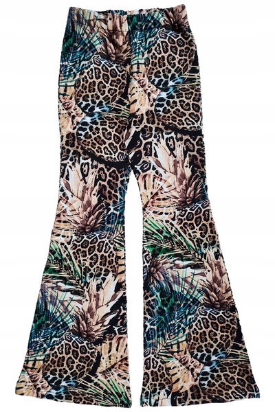 

Spodnie Dzwony dresowe Flare lampart 140