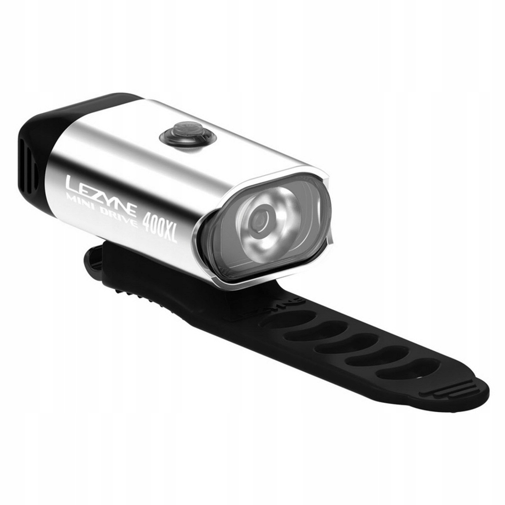 Lezyne Mini Drive 400XL Lampka Przód 400lm Usb Srebrna Alu