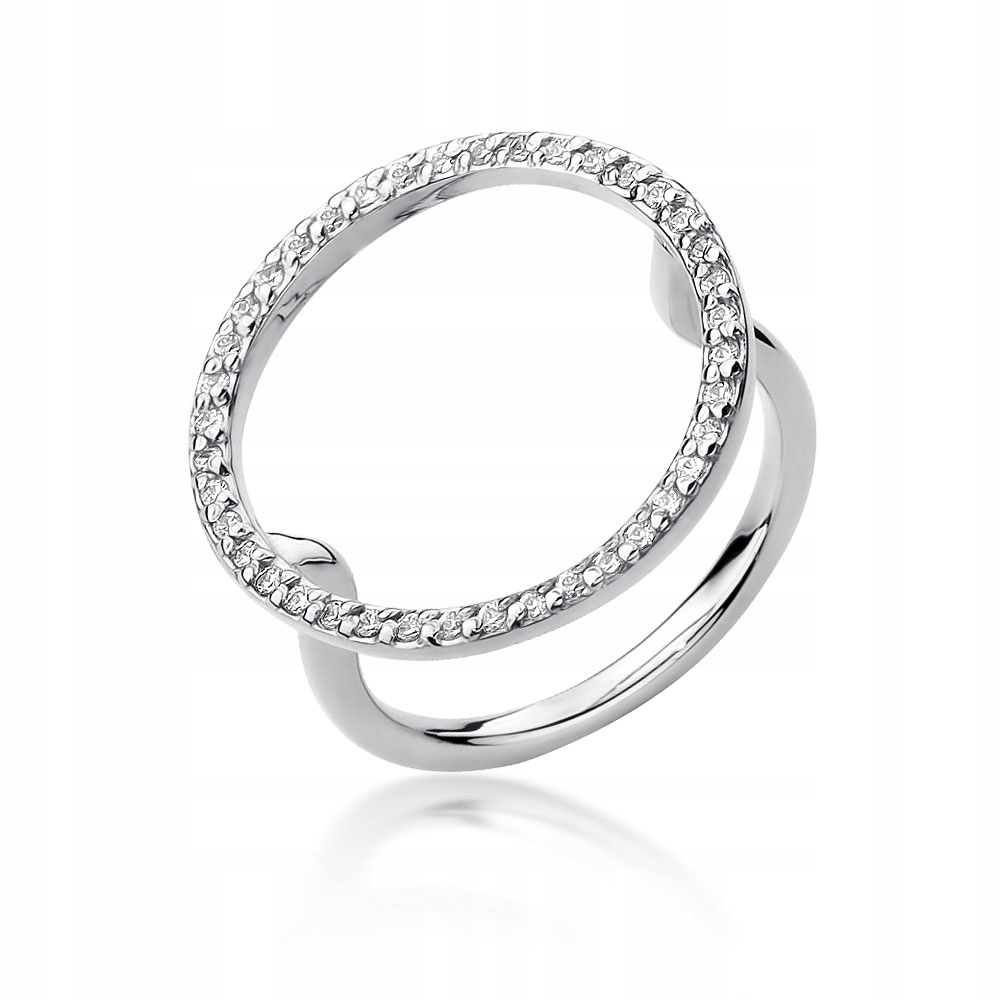 

Pierścionek Białe Złoto 585 Brylanty Grawer