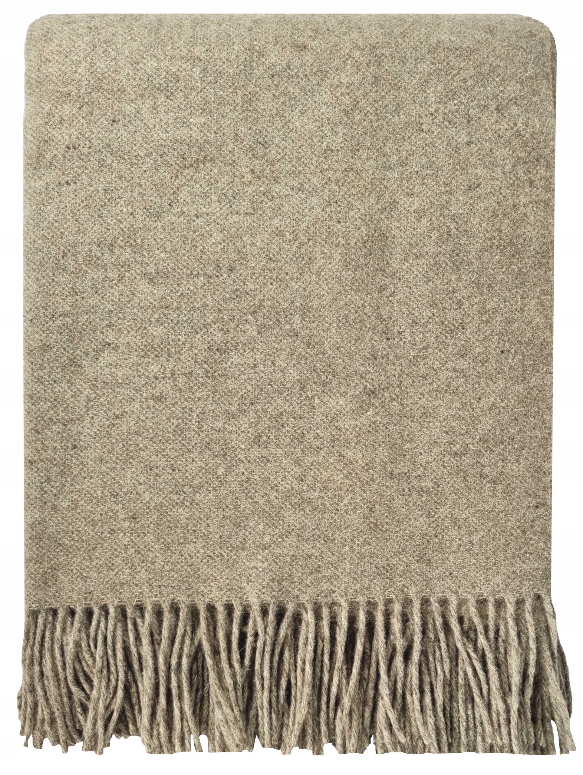 Koc wełniany miękki ciepły 140x200 wełna z merynosów delikatny cienki brąz