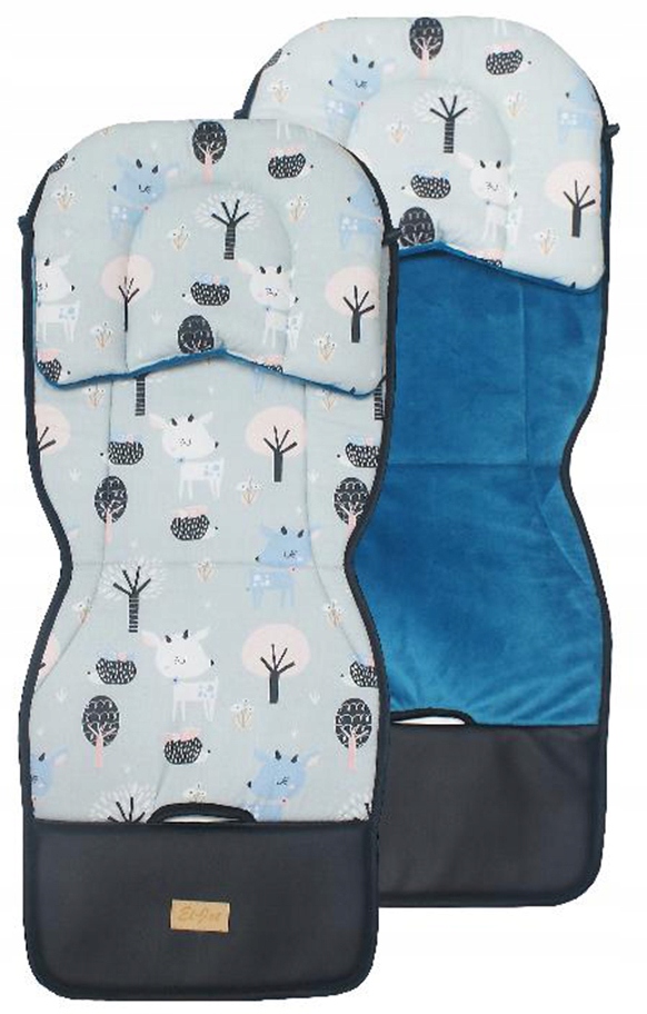 WKŁADKA DO WÓZKA SPACERÓWKI DWUSTRONNA PODUSZKA REDUKCYJNA BAWEŁNA VELVET