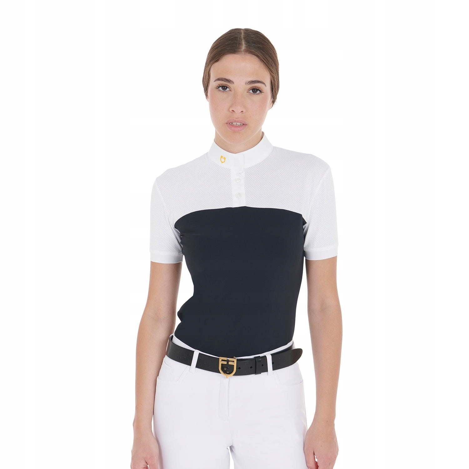Equestro, Koszulka konkursowa 1/2 Mesh, Navy Xs granatowy