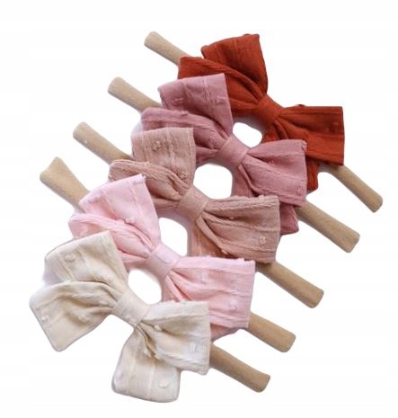 OPASKA NA GŁOWĘ ZESTAW dla niemowląt KOMPLET 5 szt DZIEWCZYNKI KOMPLET