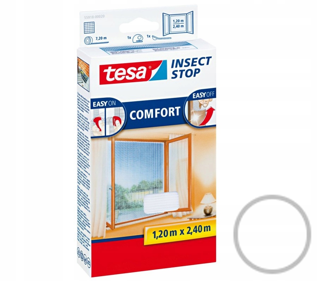 

Tesa Comfort Moskitiera Na Okno 1,2m x 2,4m Biała