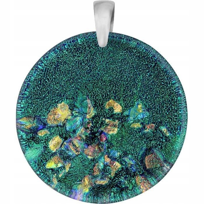 Dámský zelený přívěsek Harf sklo murano kolečko