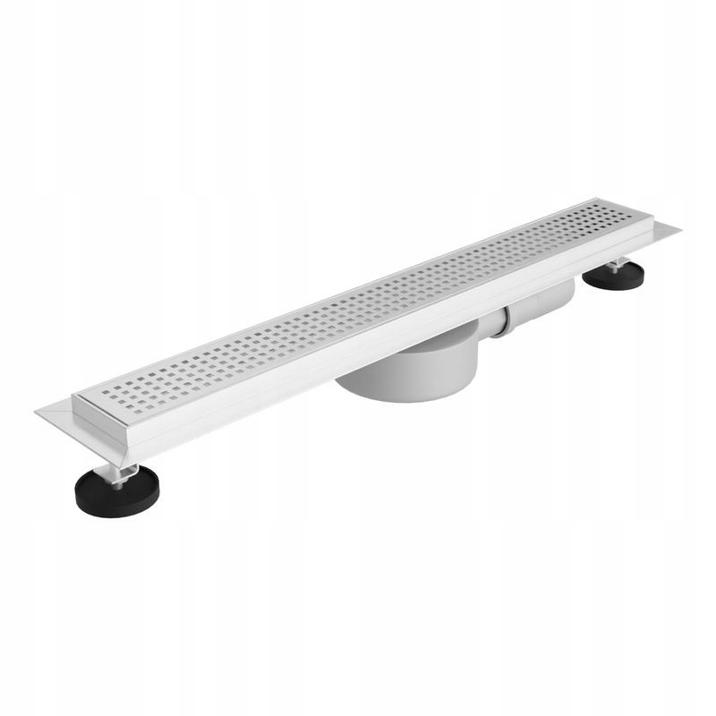 Štýlový lineárny odtok Quadro 600 s bielym povrchom 62 mm