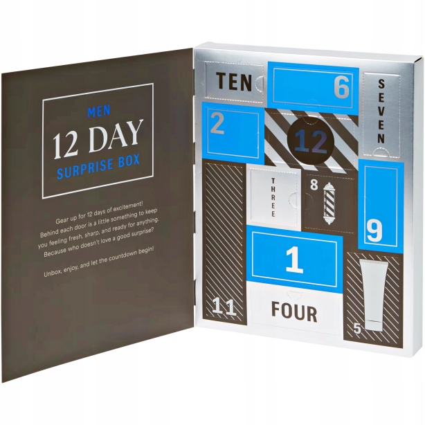 Адвент-календарь мужской Men 12 Days, гель для душа, шампунь, средства для бритья и бороды — фото 4