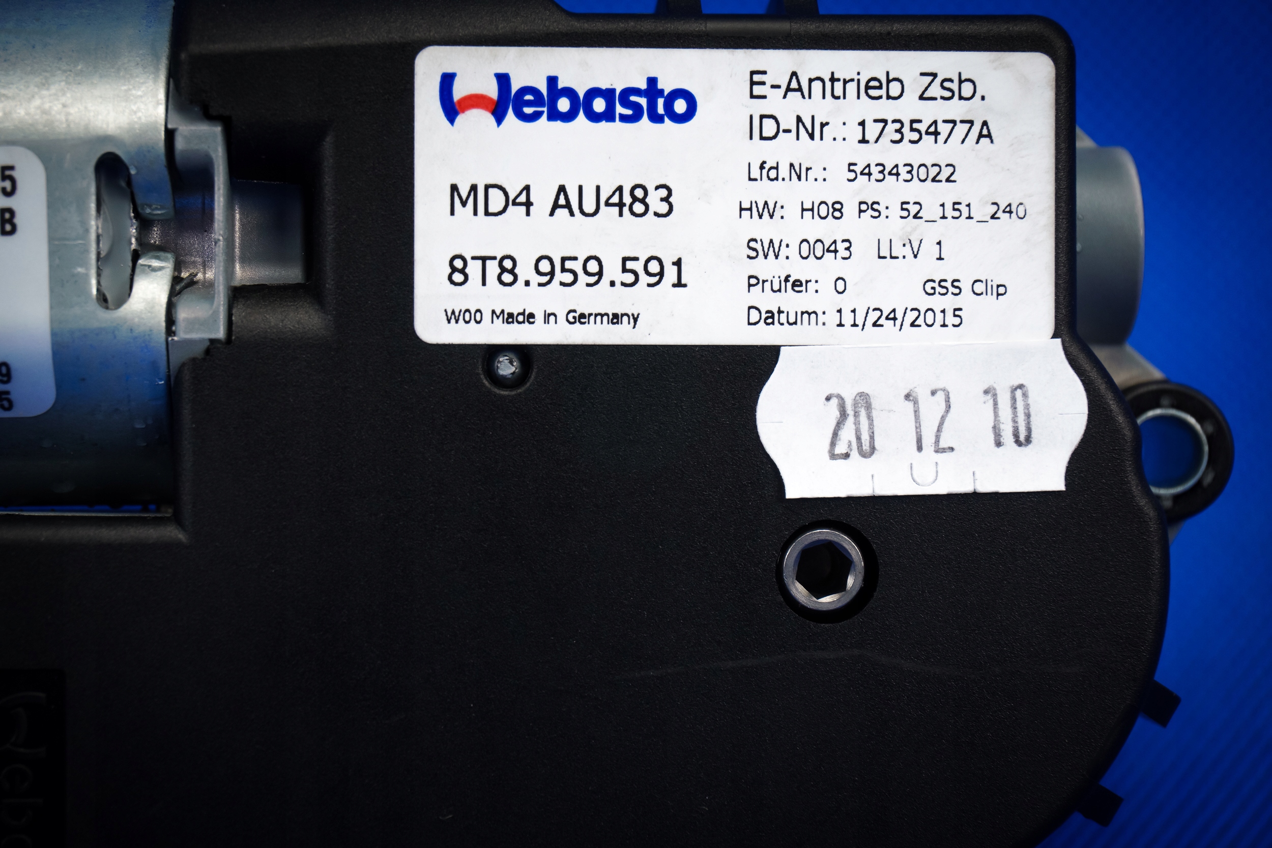 Silnik szyberdachu Audi A5 Spback Lift 8T8959591 Car type Passenger cars