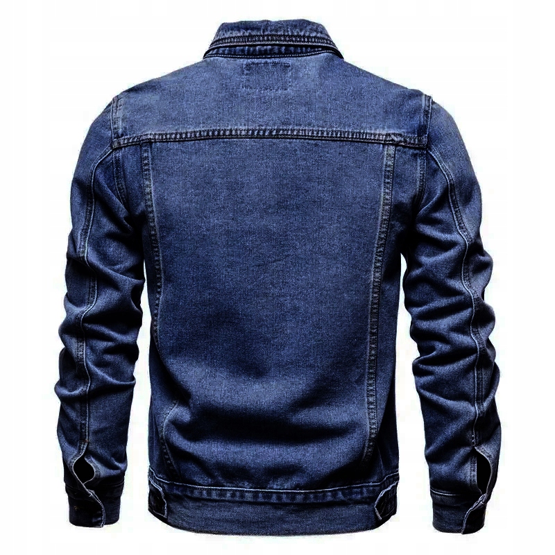 KURTKA MĘSKA JEANSOWA KATANA GRANATOWA KLASYCZNA PROSTA 012 - M Kolor niebieski