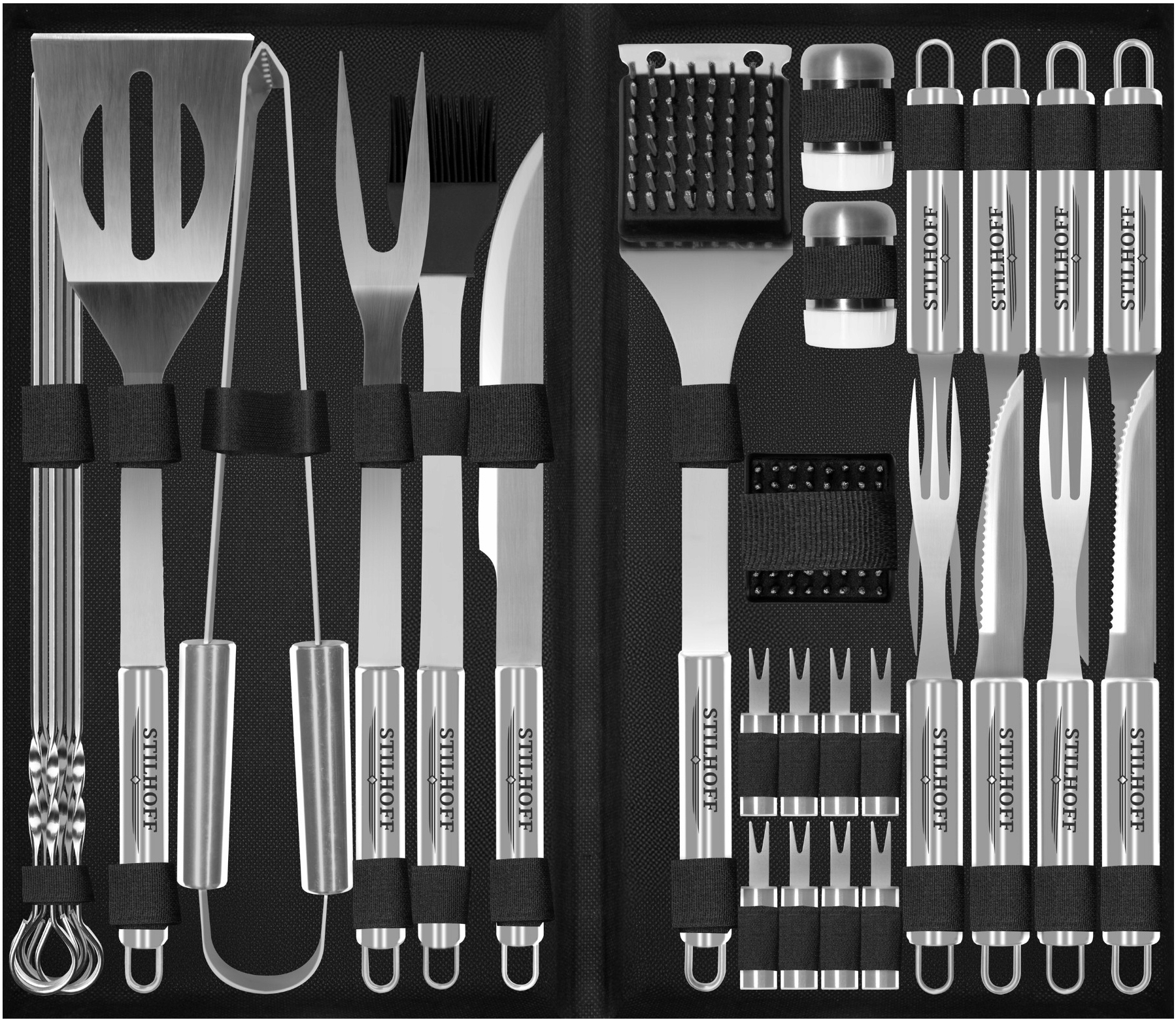 Sada příborů na Grilování Bbq Stilhoff příslušenství náčiní 34ks 33 kufr