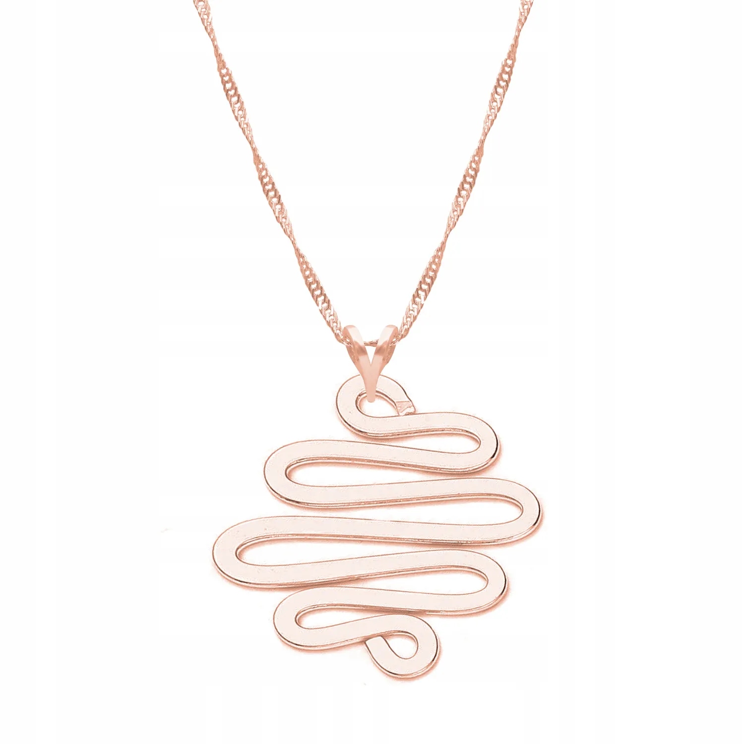 Náhrdelník Pozlacený 925 Had Zmije Vlny Přívěsek s Hadem Vlnitá Plechovka