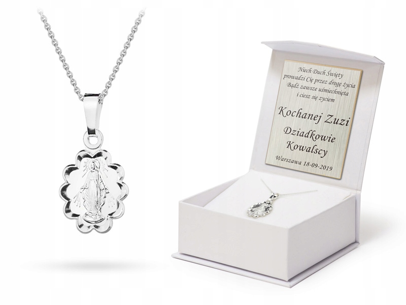 Stříbrný Řetízek ryzost 925 S Medaile Gravírování