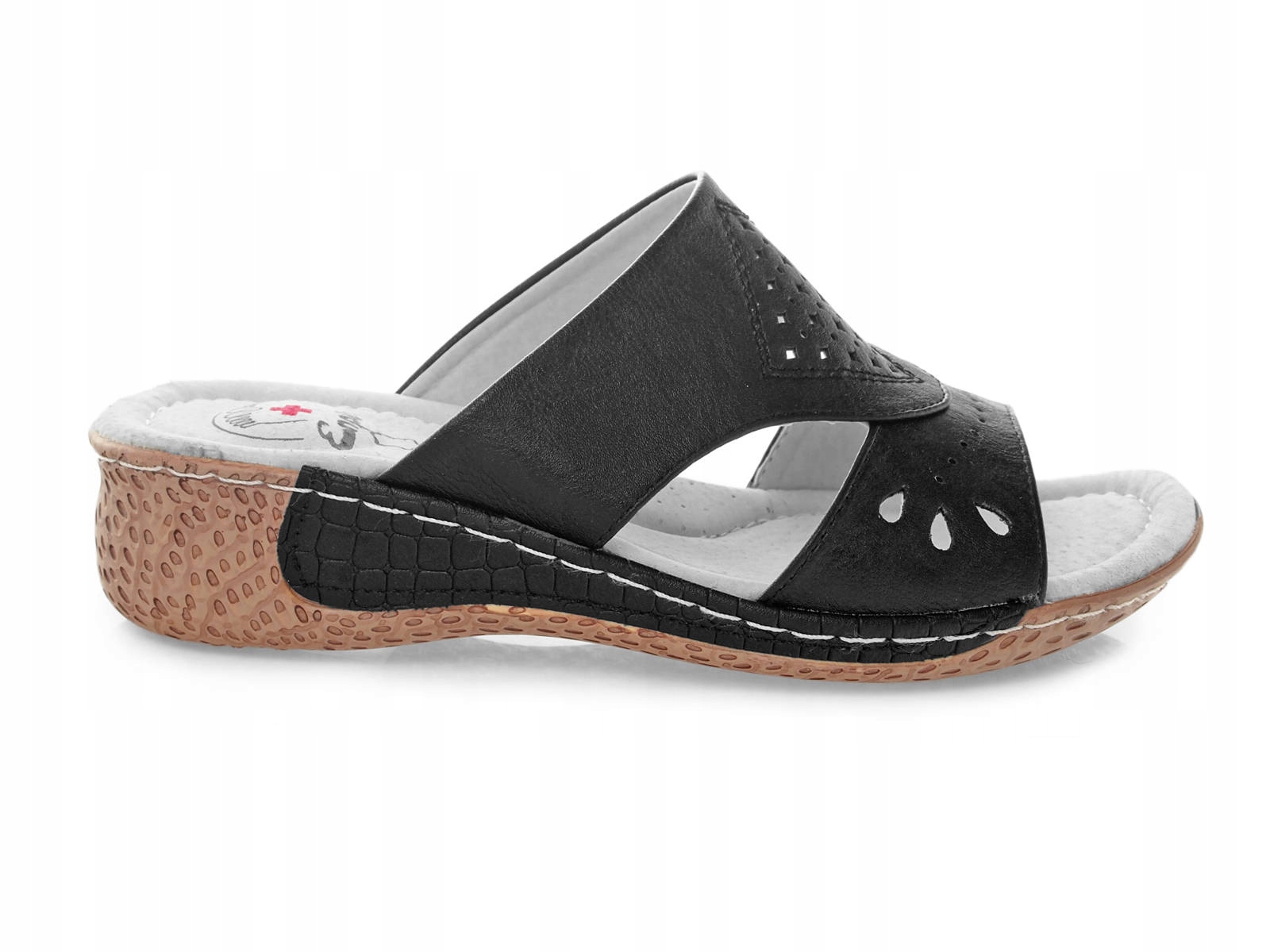 

Klapki medyczne sanitarne damskie koturn Czarne 39