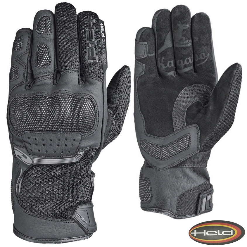 Rękawice motocyklowe Held Desert II skórzane czarne turystyczne