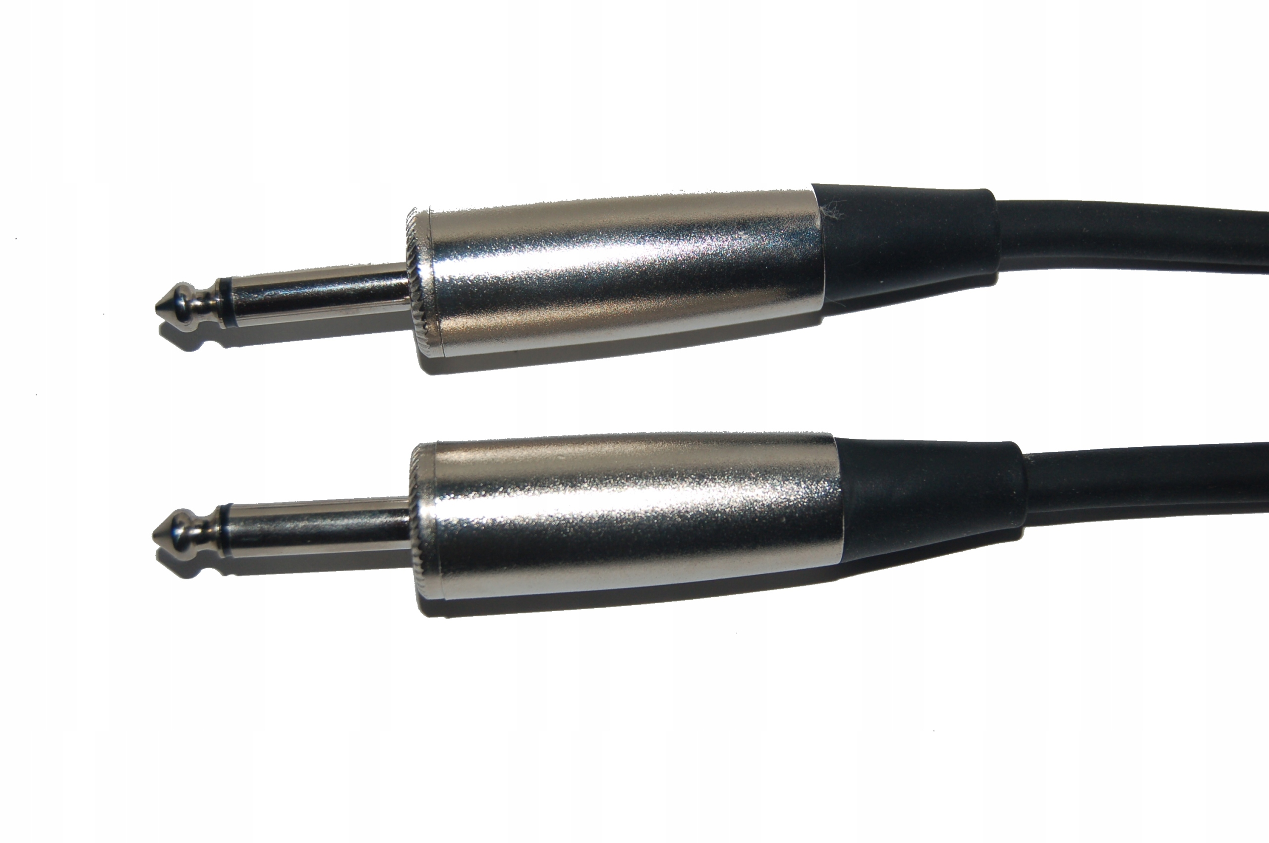 Kabel głośnikowy wtyk 6,3 /wtyk 6,3 na przewodzie okrągłym 2x1,5mm , 1m