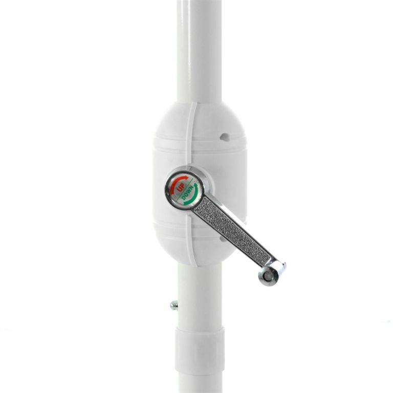 Půlkruhový balkonový slunečník 2,7 m tmavě modrý s klikou