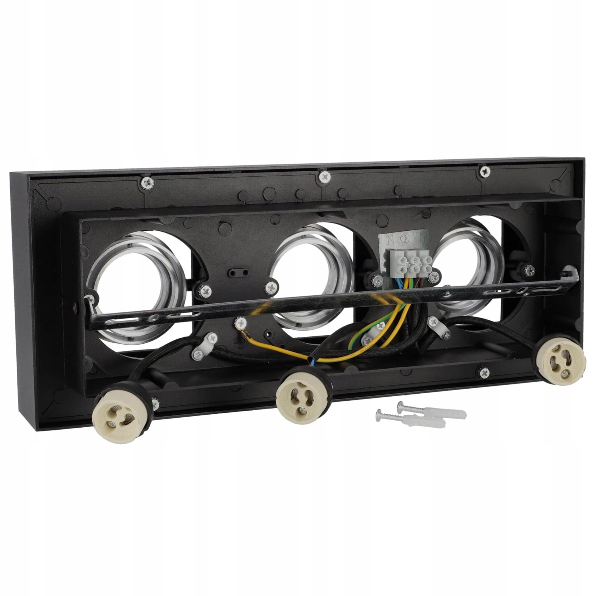 LAMPA SUFITOWA PLAFON LED NATYNKOWY CZARNA 3xGU10 EDO Zasilanie sieciowe