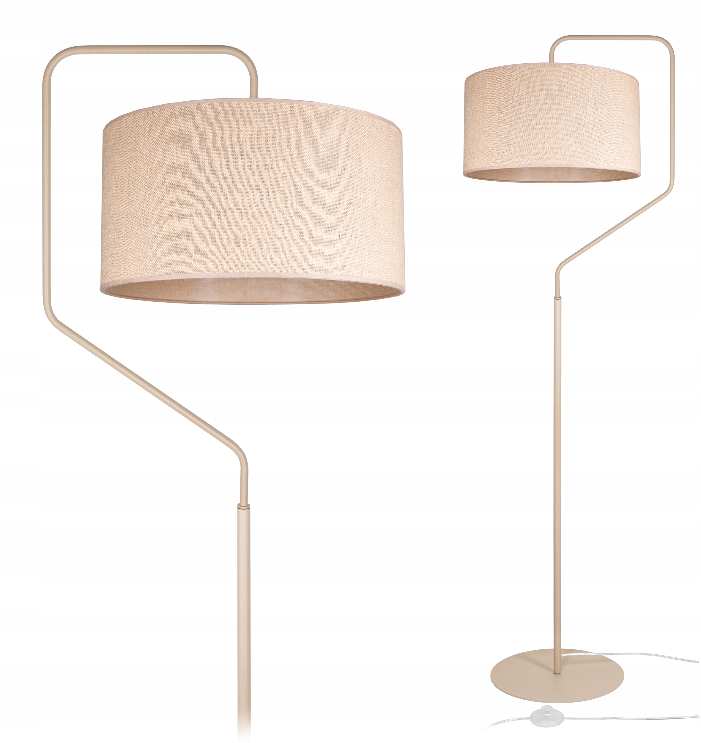 СОВРЕМЕННАЯ НАПОЛЬНАЯ ЛАМПА БЕЗ ЭКРЮ ДЖУТОВЫЙ АБАЖУР BOHO 40 СМ LED