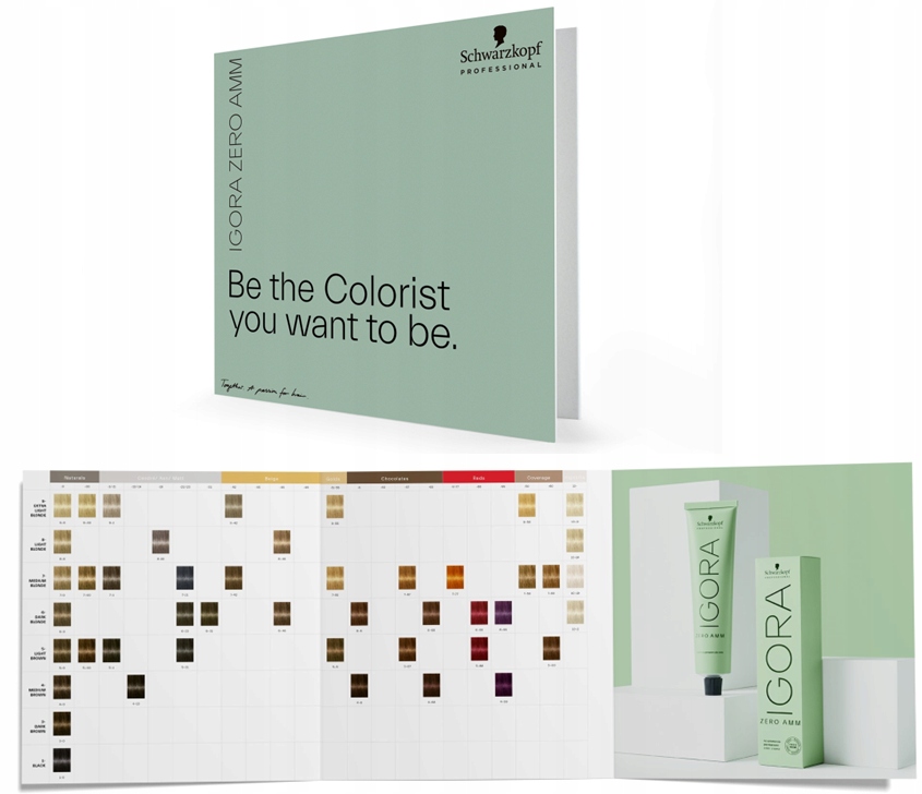 Schwarzkopf Professio. Zero Amm Karta kolorów paleta odcieni farb do włosów