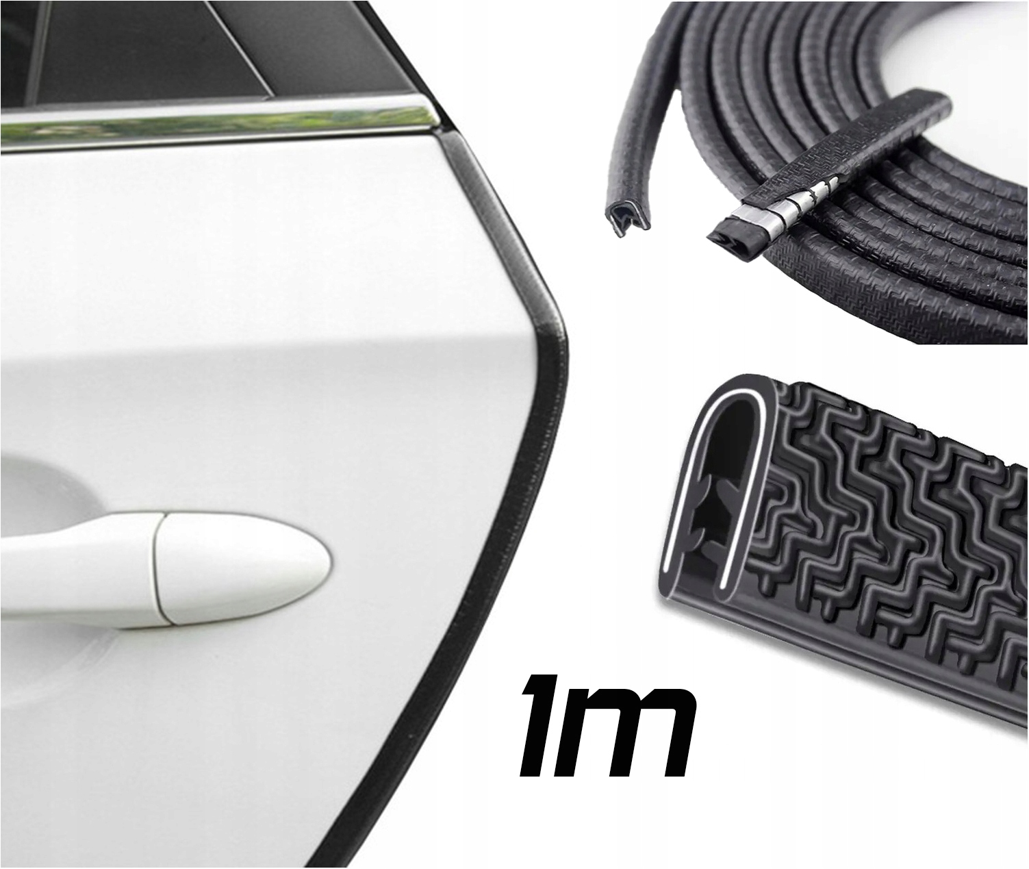 Uszczelka Zbrojona Metalem Krawędziowa Na Rant Ochronna 8x10mm Czarna 1m