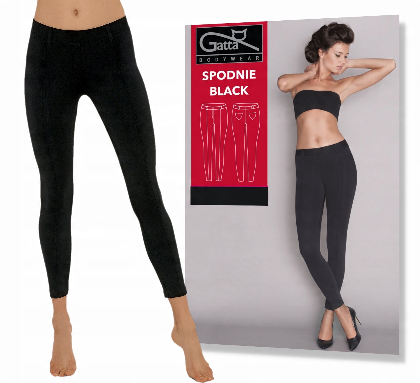 

Spodnie Gatta Black Legginsy z przeszyciem rozm. L