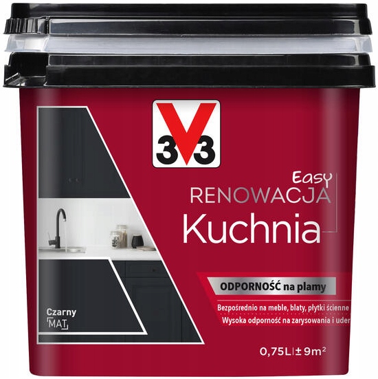 V33 Easy Renowacja farba do kuchni czarna 750ml