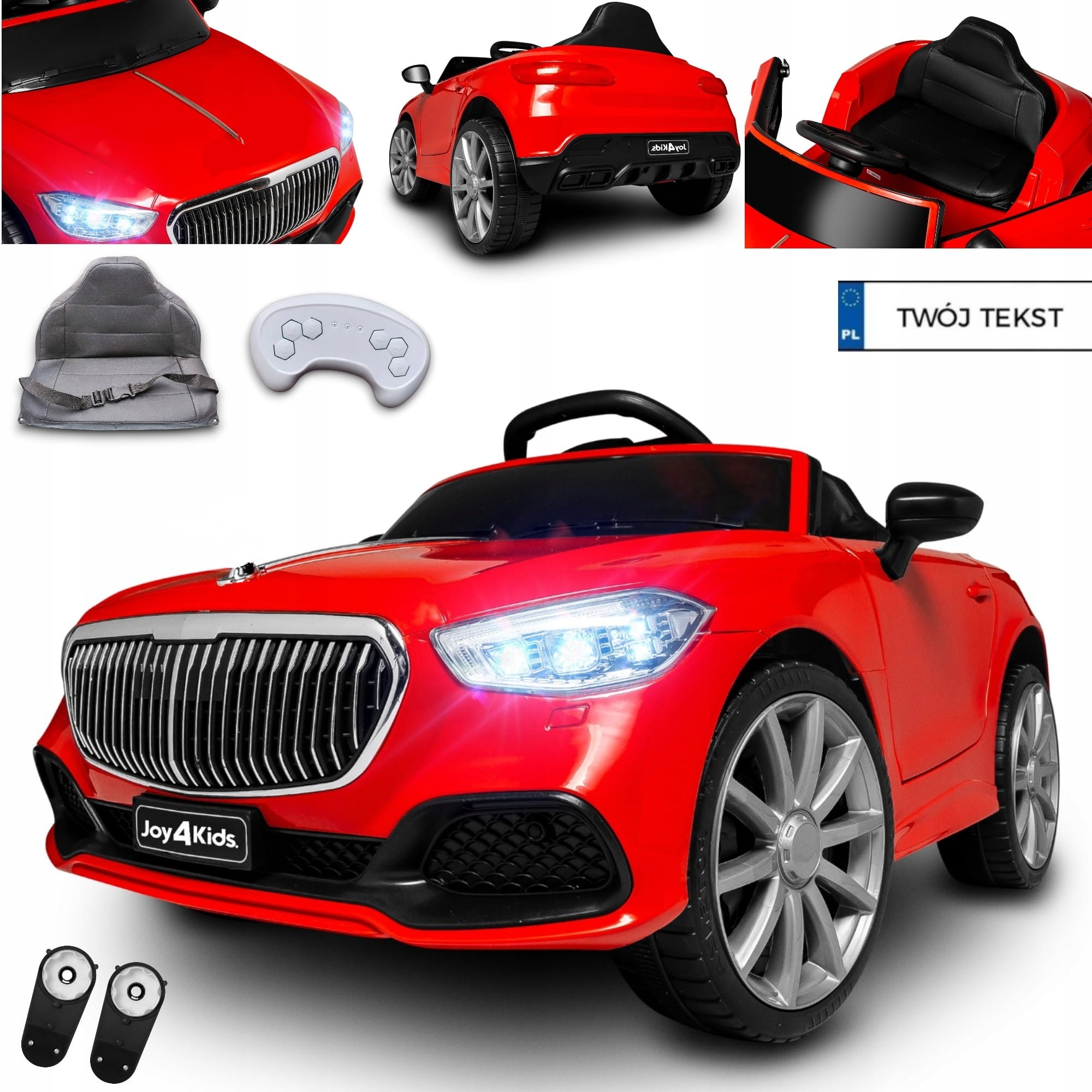Sportowy Kabriolet joy4kids auto na akumulator z Pilot Bujak LEDy Skóra