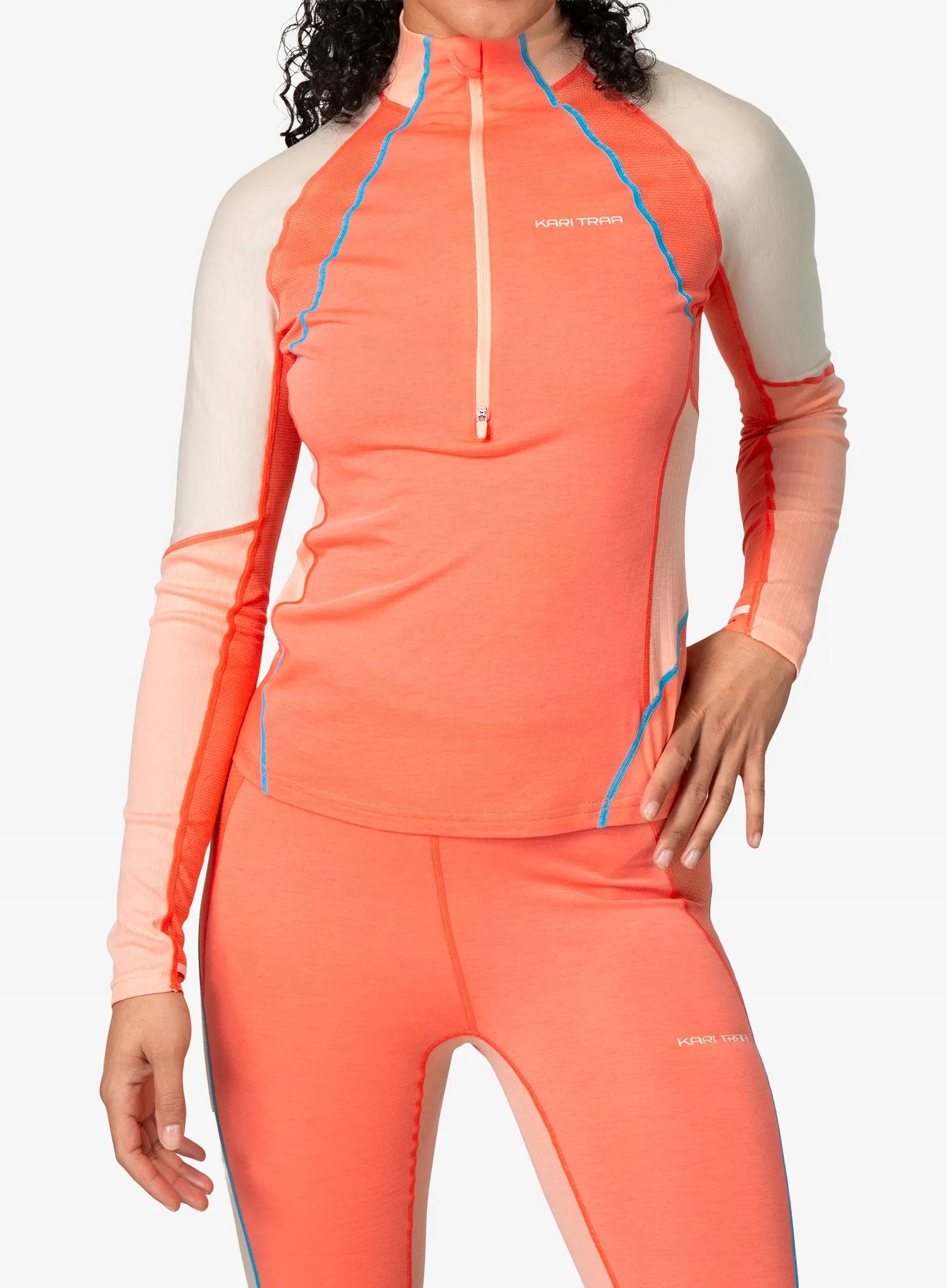 Mikina termoaktivní mikina Kari Traa Alma Half Zip coral M