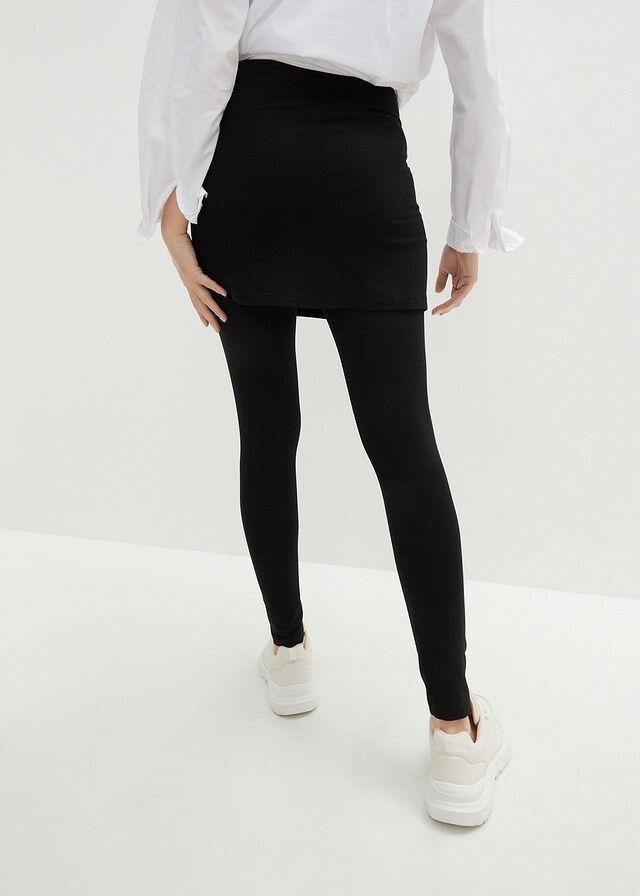 Bonprix 40 LEGGINSY CIĄŻOWE ZE SPÓDNICZKĄ Kolor czarny