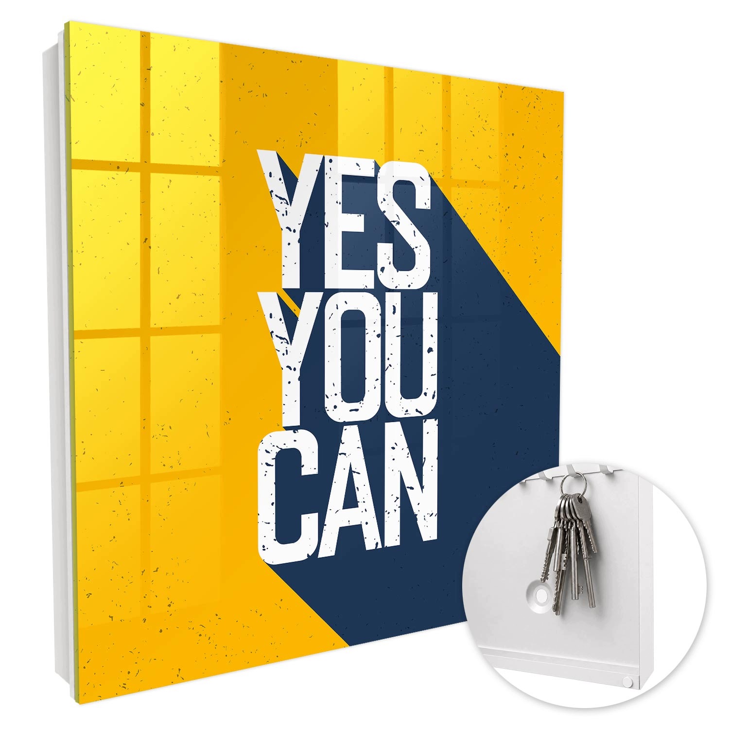 Dekorativní skříňka na klíče na zeď Yes You Can Bílá levá 30x30 cm