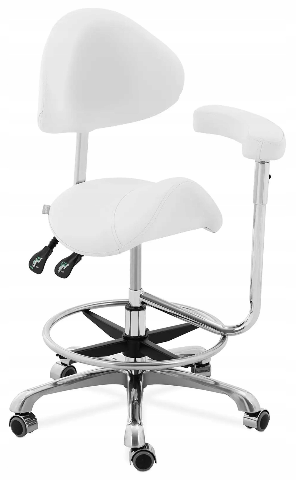 Sedlová židle s područkou 51-61 cm 150 kg Physa Wuppertal White