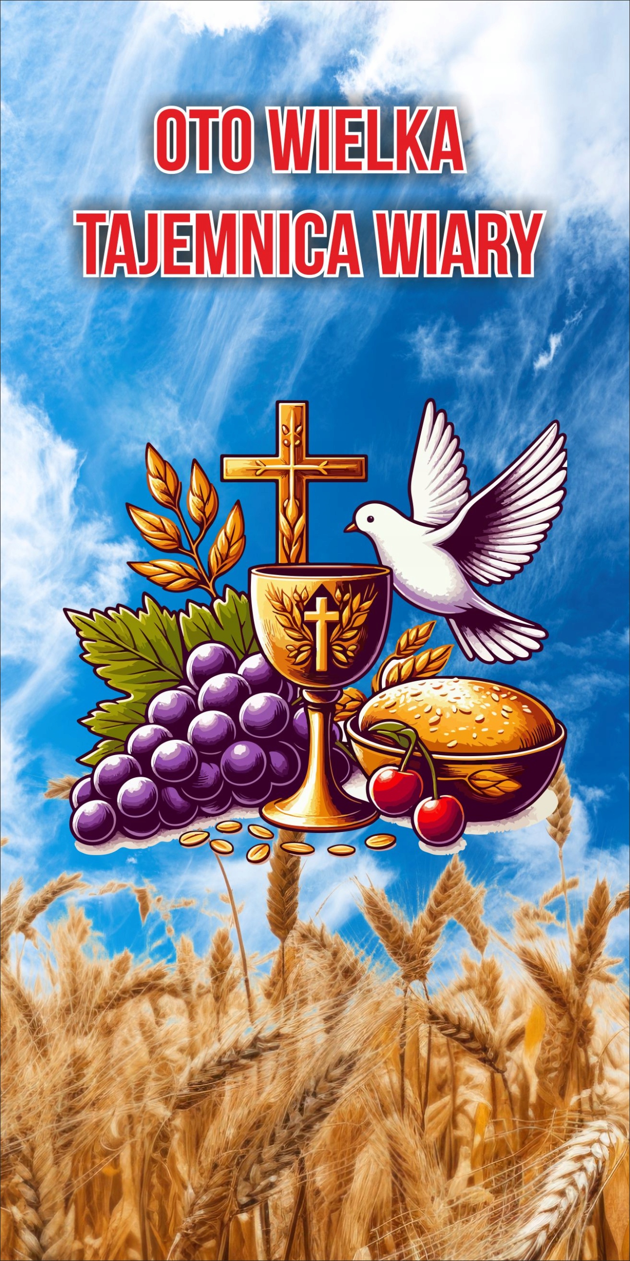 Boże Ciało Baner na ołtarz ołtarze dekoracja obraz Plakat 200x100 cm BC1