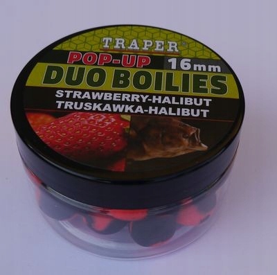 Kulki Proteinowe Traper Pop-up Duo Boilies 16mm Truskawka-Halibut