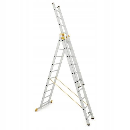 Rebrík Al, P 3 x 10 priečok, 2,98 m, 6,95 m, 4,71 m, Alve 8610