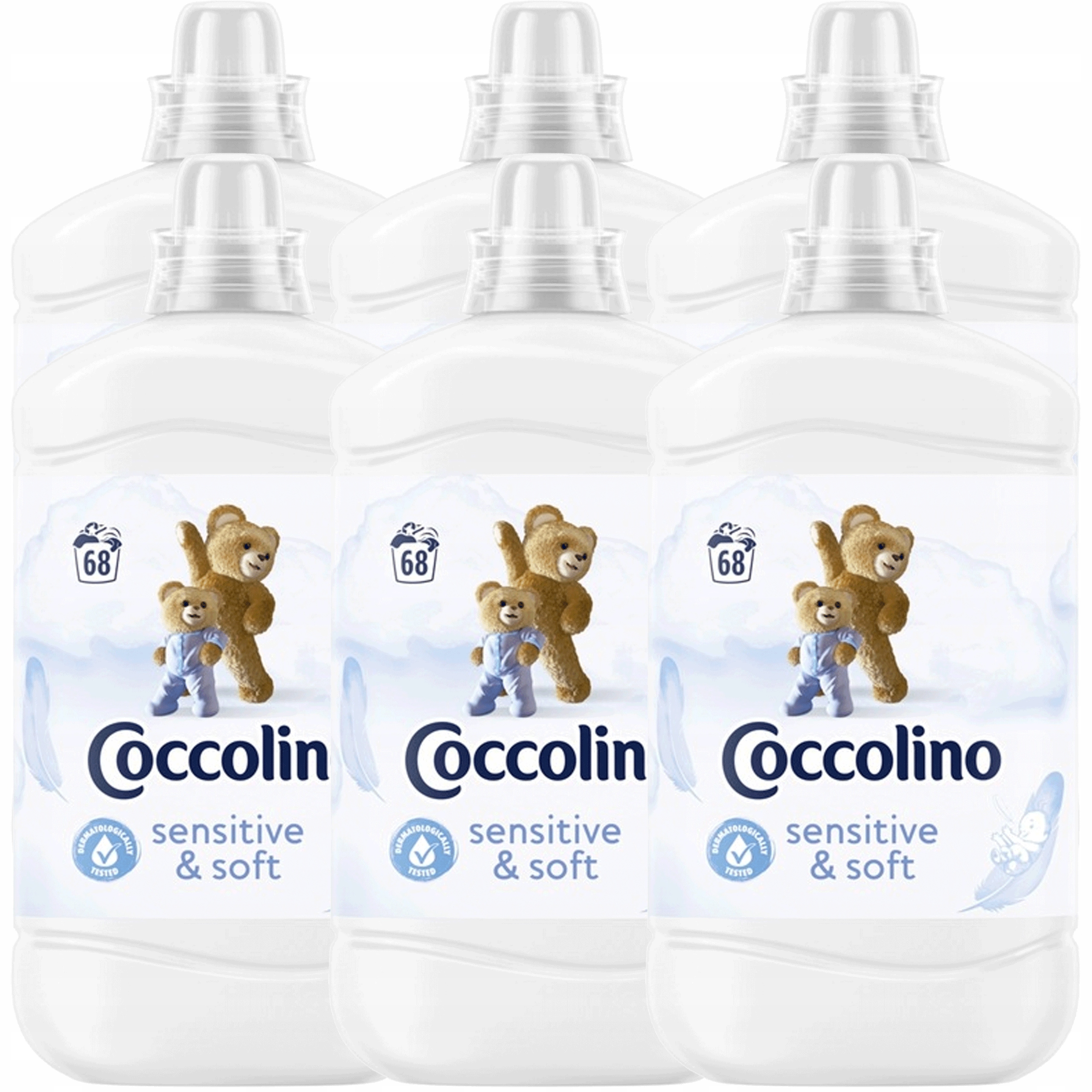 Levně Coccolino Creations Sensitive & Soft tekutá aviváž 1,7L 68 praní x6