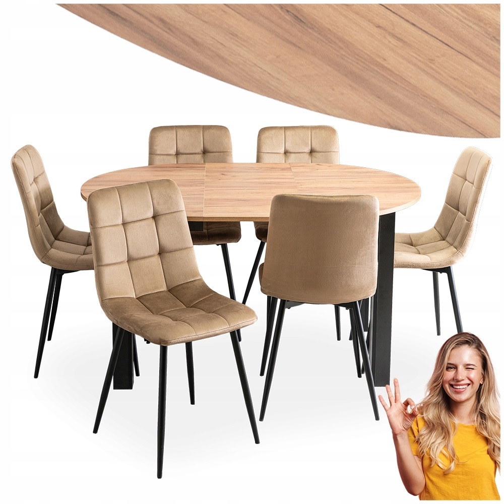 Sada pro jídelnu Stůl s židlemi Rozkládací sada 102–142