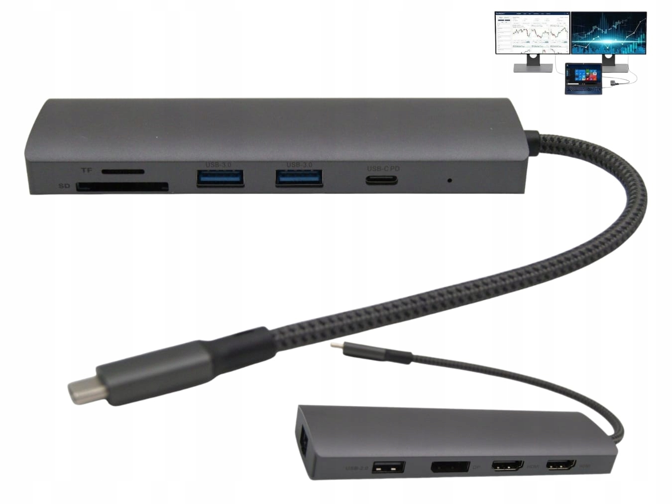 Dynabook Usb-c Hub s Pd nabíjením Čtečka Sd MicroSD Multiport pro notebooky