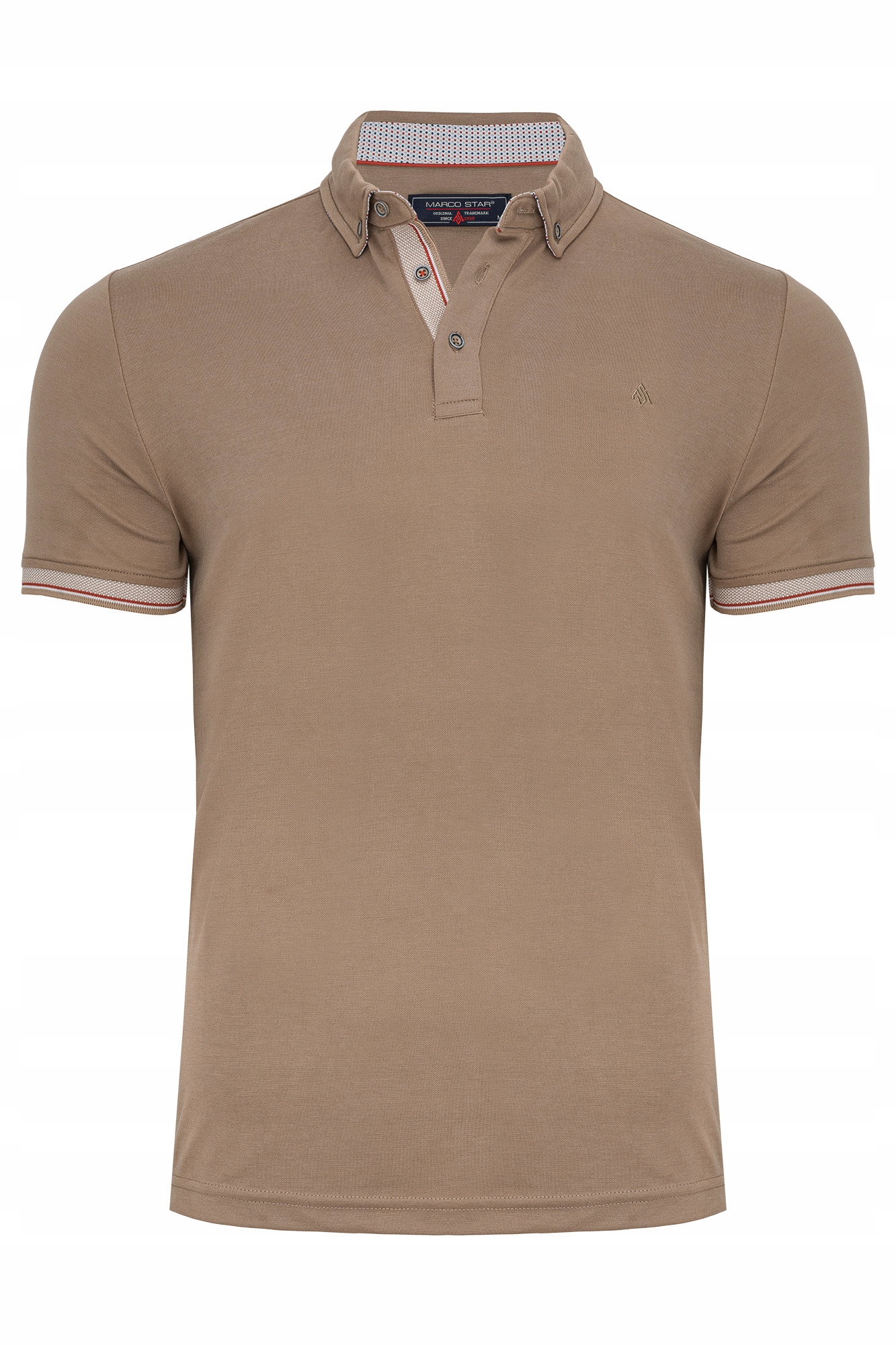 Tričko Pánské Polovka Béžový Límeček Knoflíky Casual Polo Stahovací Pásky XXL