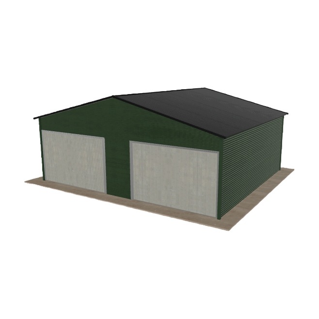 Plechová garáž 7x6 m dvoupolohová, dvoupolohová, zelená