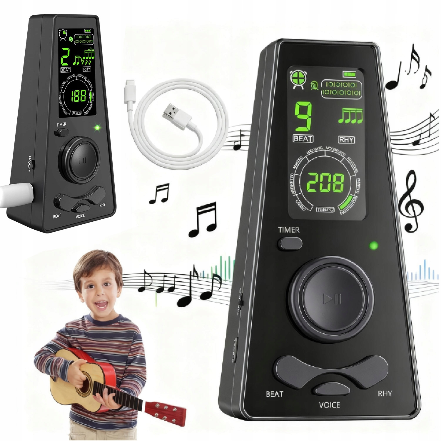 Metronom Elektroniczny LCD Głośność Beaty Dla Piano Violin Bass Ukulele