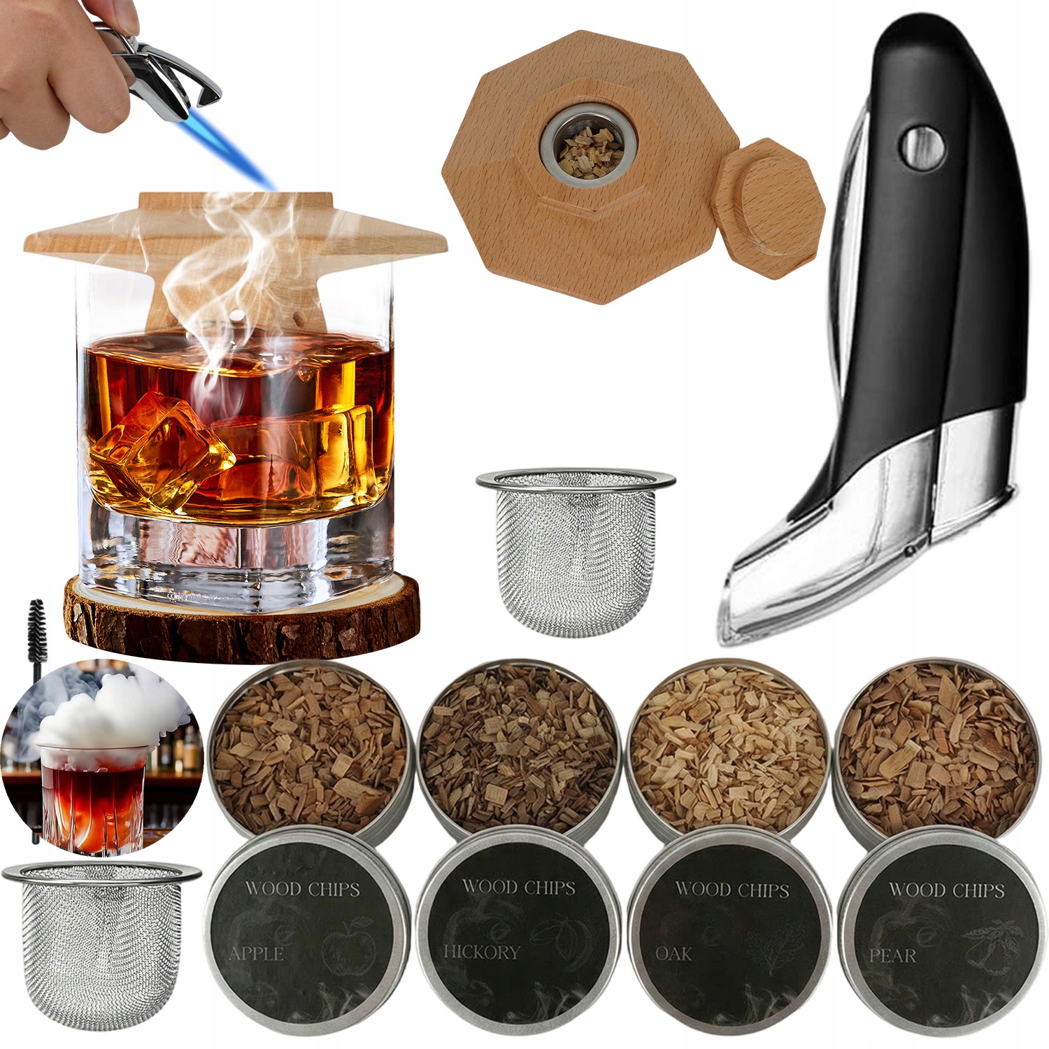 Sada Na Uzení Whisky Koktejlů Aroma Hořák Dárek Pro Muže