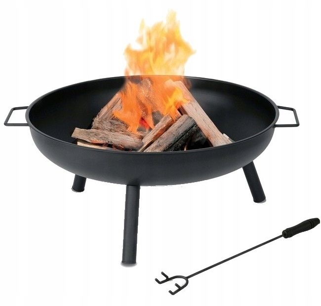 Palenisko Ogrodowe Ognisko Okrągłe z Pogrzebaczem Uchwyty Grill Tadar Bbq